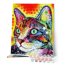 Charger l'image dans la galerie, peinture par numéros | Chat étoilé | animaux, chats, complexe, Pop Art | FiguredArt