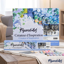 Charger l'image dans la galerie, peinture par numéros | Attelage de Chevaux dans la neige | animaux, chevaux, intermédiaire | FiguredArt