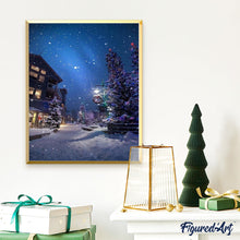 Charger l'image dans la galerie, peinture par numéros | Rue de Village enneigé | complexe, Noël, paysages | FiguredArt