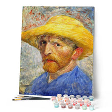 Charger l'image dans la galerie, peinture par numéros | Van Gogh auto portrait avec Chapeau de Paille | complexe, reproduction, van gogh | FiguredArt