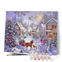 Charger l'image dans la galerie, peinture par numéros | Village décoré pour Noël | complexe, Noël | FiguredArt