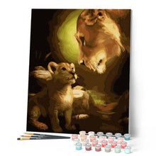 Charger l'image dans la galerie, peinture par numéros | Regards de Lionne | animaux, facile, lions | FiguredArt