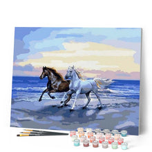 Charger l'image dans la galerie, peinture par numéros | Chevaux sur la plage | animaux, chevaux, facile | FiguredArt