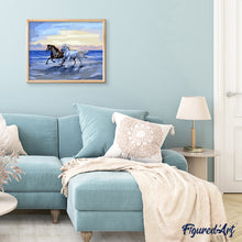 Charger l'image dans la galerie, peinture par numéros | Chevaux sur la plage | animaux, chevaux, facile | FiguredArt