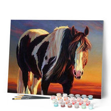 Charger l'image dans la galerie, peinture par numéros | Cheval marron et blanc | animaux, chevaux, complexe | FiguredArt