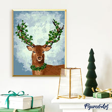 Charger l'image dans la galerie, peinture par numéros | Cerf habillé de Lierre | animaux, facile, rennes et biches | FiguredArt