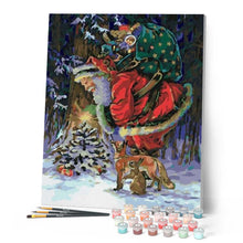 Charger l'image dans la galerie, peinture par numéros | Le Père Noël portant ses Cadeaux | intermédiaire, paysages | FiguredArt