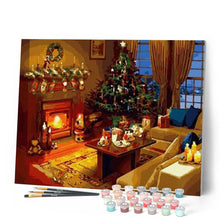 Charger l'image dans la galerie, peinture par numéros | Feu de Cheminée en attendant Noël | intermédiaire, Noël | FiguredArt