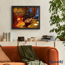 Charger l'image dans la galerie, peinture par numéros | Feu de Cheminée en attendant Noël | intermédiaire, Noël | FiguredArt