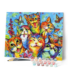 Charger l'image dans la galerie, peinture par numéros | Chats heureux | animaux, chats, complexe | FiguredArt
