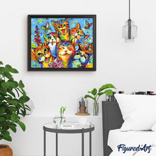 Charger l'image dans la galerie, peinture par numéros | Chats heureux | animaux, chats, complexe | FiguredArt