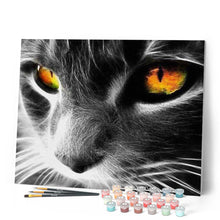 Charger l'image dans la galerie, peinture par numéros | Chat aux yeux perçants | animaux, chats, complexe, france | FiguredArt