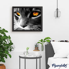 Charger l'image dans la galerie, peinture par numéros | Chat aux yeux perçants | animaux, chats, complexe, france | FiguredArt
