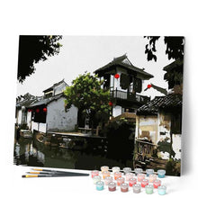Charger l'image dans la galerie, peinture par numéros | Petite Ville au Japon | intermédiaire, ville | FiguredArt