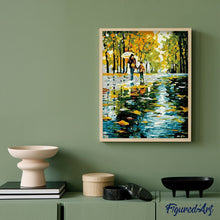 Charger l'image dans la galerie, peinture par numéros | Mère et Fils sous la Pluie | arbres, intermédiaire, paysages | FiguredArt