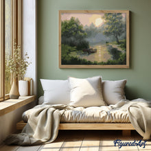 Charger l'image dans la galerie, peinture par numéros | Aube sur l’Etang | intermédiaire, montagnes, paysages | FiguredArt