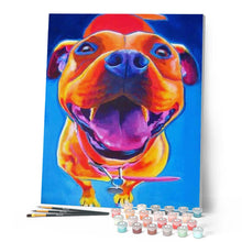 Charger l'image dans la galerie, peinture par numéros | Chien en couleurs tirant la Langue | animaux, chiens, intermédiaire | FiguredArt
