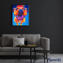 Charger l'image dans la galerie, peinture par numéros | Chien en couleurs tirant la Langue | animaux, chiens, intermédiaire | FiguredArt