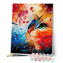 Charger l'image dans la galerie, peinture par numéros | Chat coloré | animaux, chats, complexe, france | FiguredArt