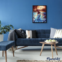 Charger l'image dans la galerie, peinture par numéros | Sirène et Pleine Lune | animaux, intermédiaire, poissons | FiguredArt