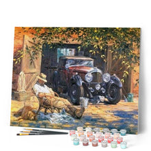Charger l'image dans la galerie, peinture par numéros | Homme se reposant près de sa Voiture | complexe, paysages | FiguredArt