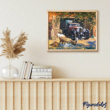 Charger l'image dans la galerie, peinture par numéros | Homme se reposant près de sa Voiture | complexe, paysages | FiguredArt