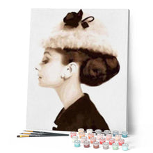 Charger l'image dans la galerie, peinture par numéros | Elégante Hepburn | intermédiaire, portrait | FiguredArt
