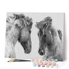 Charger l'image dans la galerie, peinture par numéros | Confrontation deux Chevaux | animaux, chevaux, complexe | FiguredArt