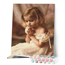 Charger l'image dans la galerie, peinture par numéros | Petite fille faisant sa Prière | complexe, portrait, romantique | FiguredArt