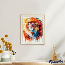 Charger l'image dans la galerie, peinture par numéros | Lion flamboyant | animaux, france, intermédiaire, lions | FiguredArt