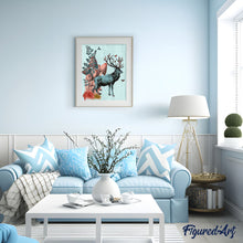 Charger l'image dans la galerie, peinture par numéros | Cerf et Champignons | animaux, fleurs, intermédiaire, rennes et biches | FiguredArt