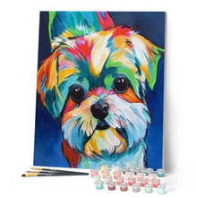 Charger l'image dans la galerie, peinture par numéros | Chien en couleurs 2 | animaux, chiens, complexe, france, Pop Art | FiguredArt