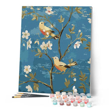 Charger l'image dans la galerie, peinture par numéros | Petits Oiseaux sur une Branche | animaux, facile, fleurs, oiseaux | FiguredArt