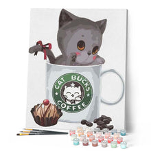 Charger l'image dans la galerie, peinture par numéros | Petit Chaton dans un Mug | animaux, chats, cuisine, facile | FiguredArt