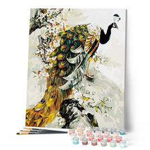 Charger l'image dans la galerie, peinture par numéros | Paon doré | animaux, france, intermédiaire, paons | FiguredArt