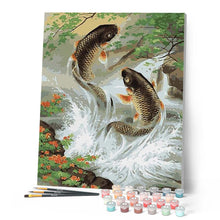 Charger l'image dans la galerie, peinture par numéros | Poissons dans la Rivière | animaux, fleurs, intermédiaire, poissons | FiguredArt
