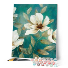 Charger l'image dans la galerie, peinture par numéros | Fleurs blanches abstraites | complexe, fleurs, france | FiguredArt