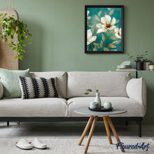 Charger l'image dans la galerie, peinture par numéros | Fleurs blanches abstraites | complexe, fleurs, france | FiguredArt