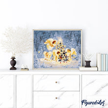 Charger l'image dans la galerie, peinture par numéros | Sapin de Noël et petits Anges | arbres, intermédiaire, Noël | FiguredArt