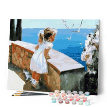 Charger l'image dans la galerie, peinture par numéros | Petite Fille regardant la Mer | facile, paysages | FiguredArt