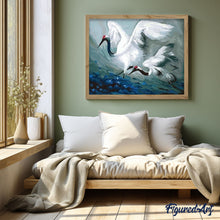 Charger l'image dans la galerie, peinture par numéros | Jolies Grues en plein Vol | animaux, facile, grues cendrées, oiseaux | FiguredArt