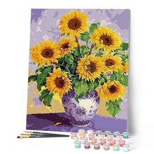 Charger l'image dans la galerie, peinture par numéros | Tournesols dans un joli Vase | fleurs, intermédiaire | FiguredArt