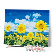 Charger l'image dans la galerie, peinture par numéros | Ciel bleu et Tournesols | facile, fleurs | FiguredArt