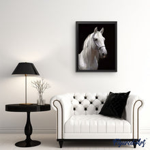 Charger l'image dans la galerie, peinture par numéros | Cheval blanc paisible | animaux, chevaux, complexe | FiguredArt