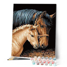 Charger l'image dans la galerie, peinture par numéros | Jument et son Petit | animaux, chevaux, facile, france | FiguredArt