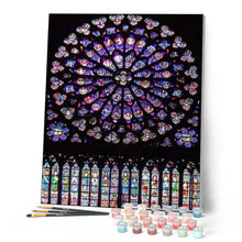 Charger l'image dans la galerie, peinture par numéros | Vitrail de Notre-Dame | complexe, ville | FiguredArt