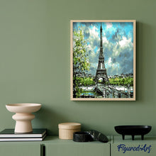 Charger l'image dans la galerie, peinture par numéros | Tour Eiffel et Ciel chargé | intermédiaire, ville | FiguredArt