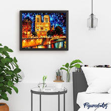 Charger l'image dans la galerie, peinture par numéros | Notre-Dame de Nuit | complexe, ville | FiguredArt