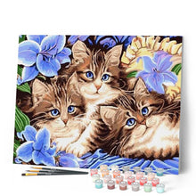 Charger l'image dans la galerie, peinture par numéros | Les Chats en Famille | animaux, chats, facile | FiguredArt