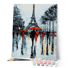 Charger l'image dans la galerie, peinture par numéros | Couples romantiques près de la Tour Eiffel | intermédiaire, ville | FiguredArt
